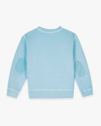 Overdyed cotton ‘Smile’ sweatshirt - Aqua