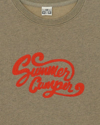 Sweatshirt Smile illustration "Summer Camper" en coton - Kaki Kayak