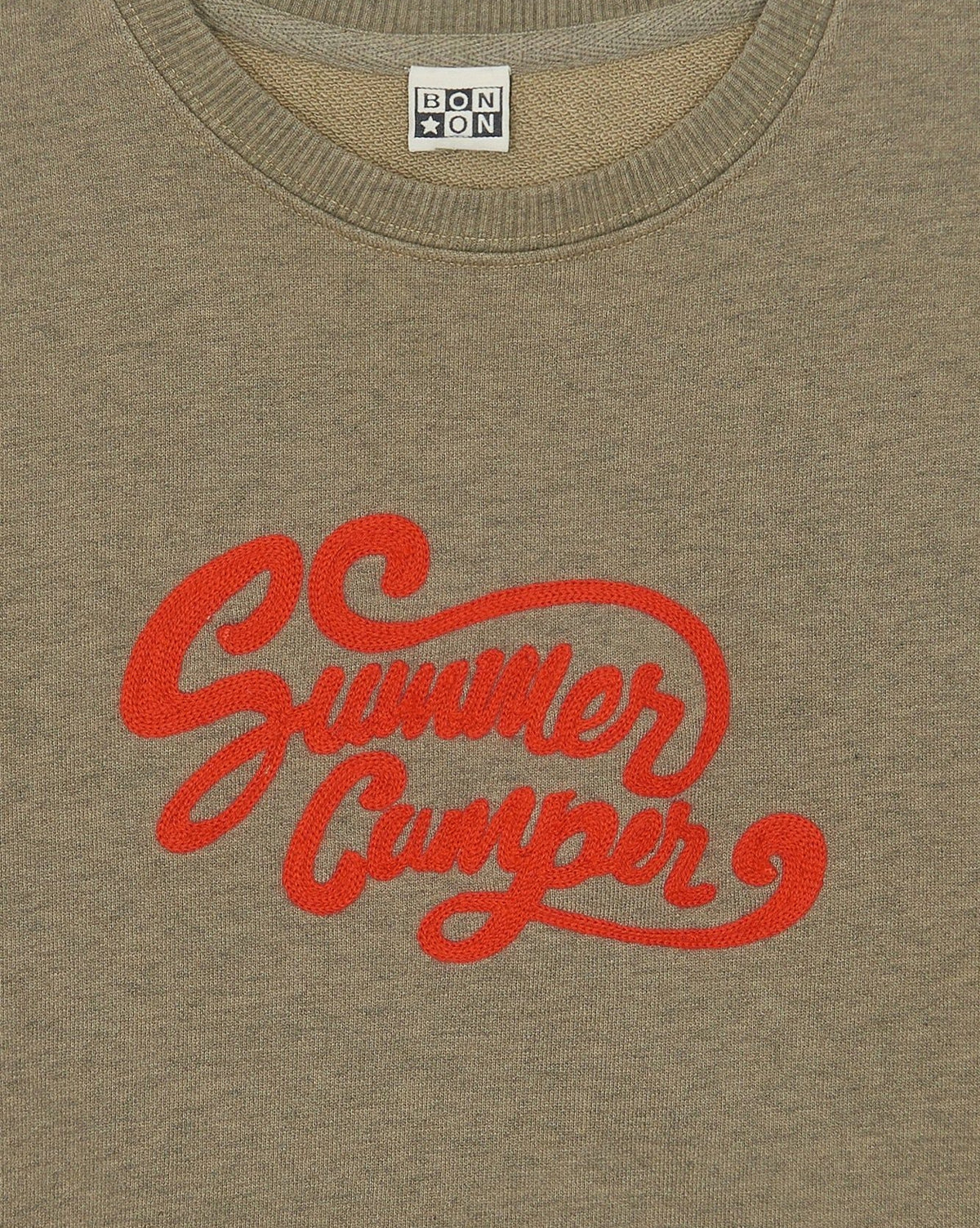 Sweatshirt Smile illustration "Summer Camper" en coton - Kaki Kayak