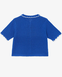 Cardigan Lanza en crochet en coton - Bleu Fou