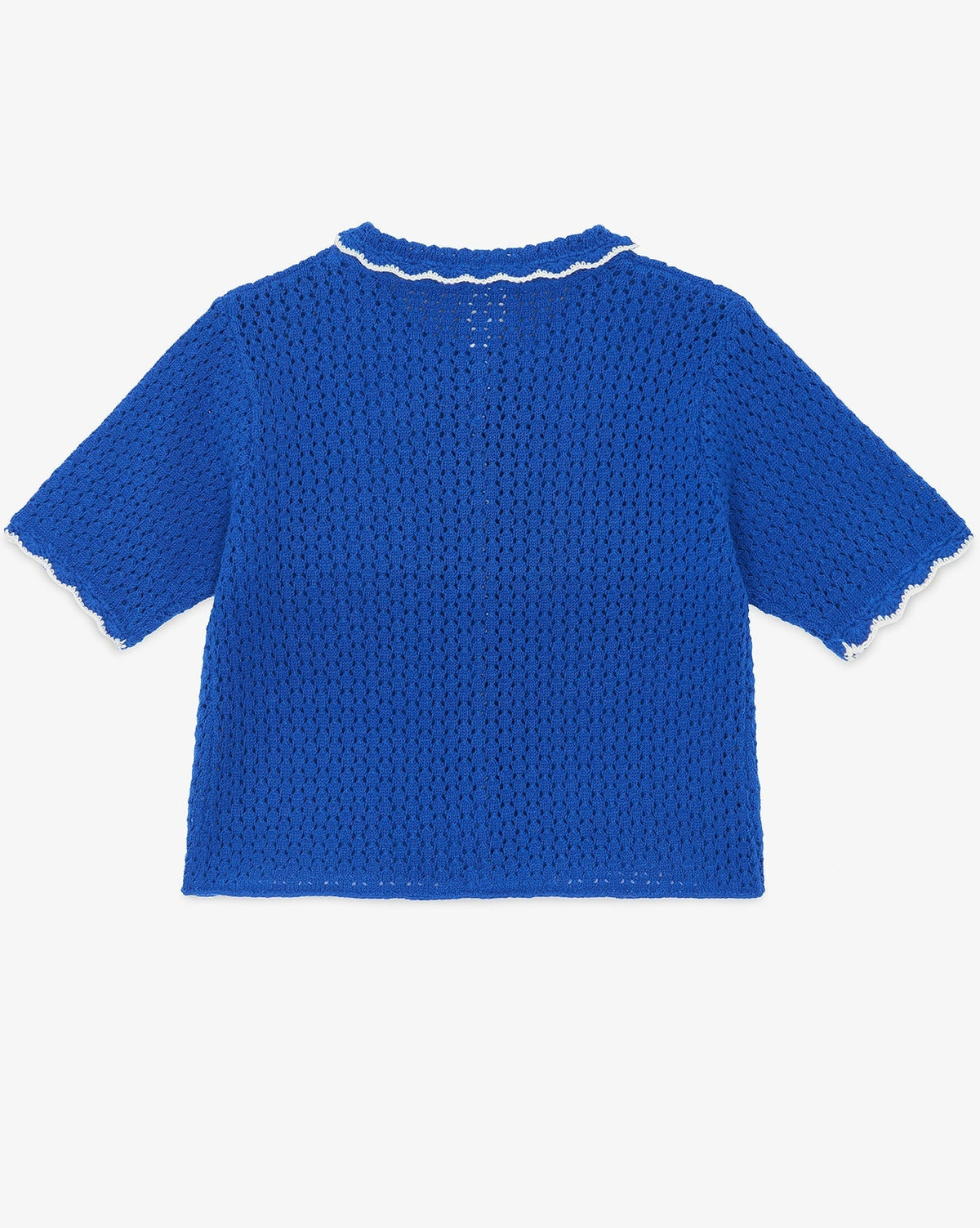Cardigan Lanza en crochet en coton - Bleu Fou