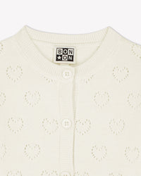Lilet openwork cotton cardigan - Ecru Bonton