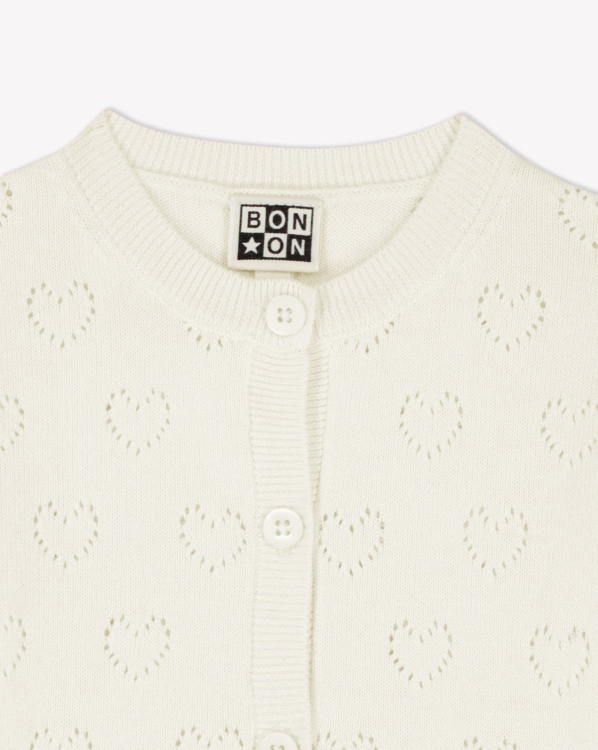 Lilet openwork cotton cardigan - Ecru Bonton
