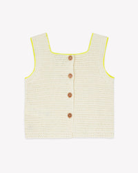 Crocheted cotton Lanzarote top - Ecru Bonton