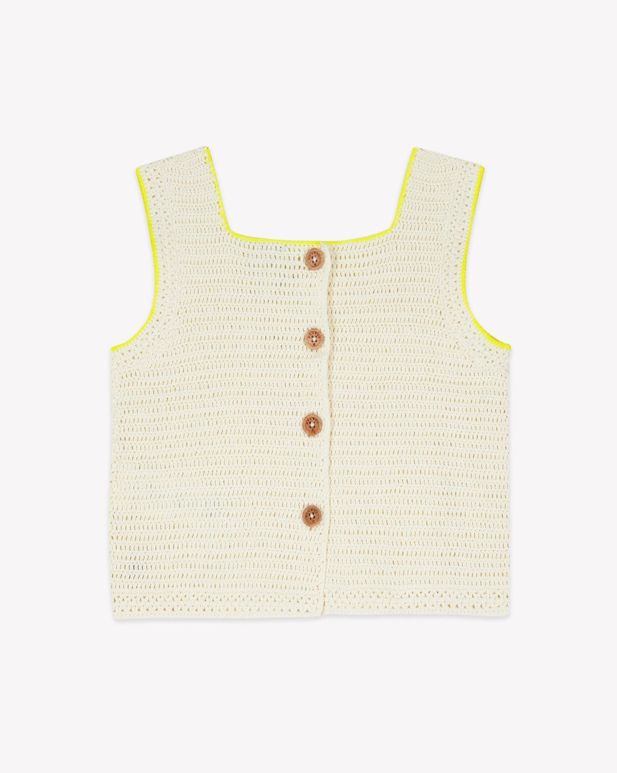 Crocheted cotton Lanzarote top - Ecru Bonton