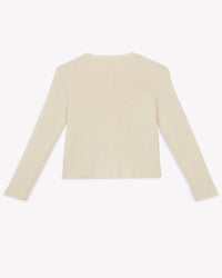 Cardigan Lotta côtelé en laine - Ecru Bonton