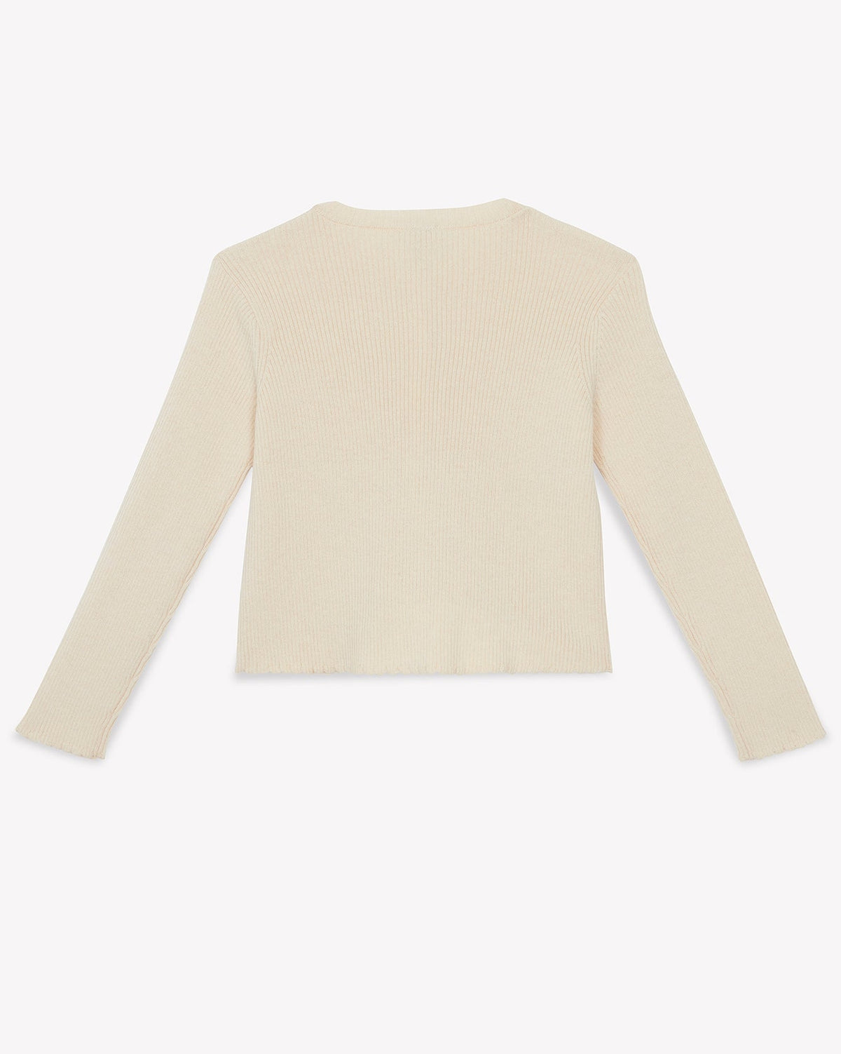 Cardigan Lotta côtelé en laine - Ecru Bonton