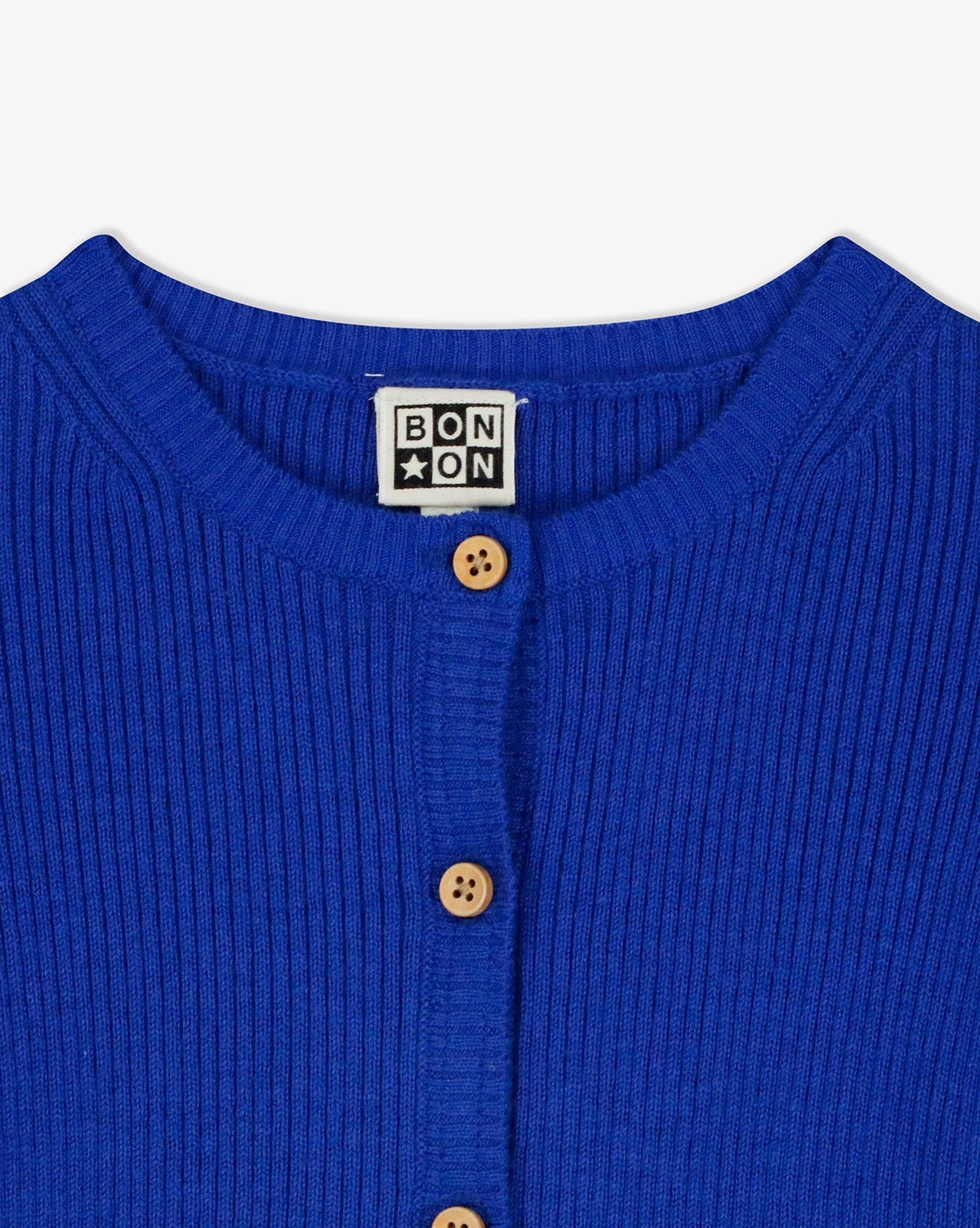 Cardigan Lotta côtelé en laine - Bleu Fou