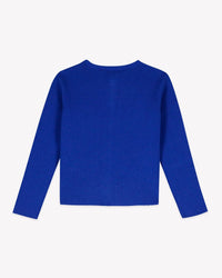 Cardigan Lotta côtelé en laine - Bleu Fou