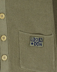 Lorenzo cotton cardigan - Kayak Khaki