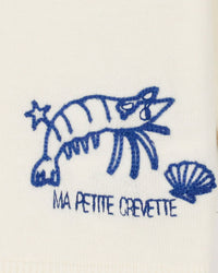 Cardigan Lola illustration "Ma petite crevette" en coton - Ecru Bonton