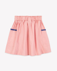 Jupe Ruche en coton - Rose Gelato