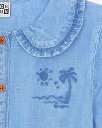 Combinaison Livette en coton - Chambray Clair