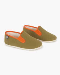 Chaussons John en coton - Kaki Kayak