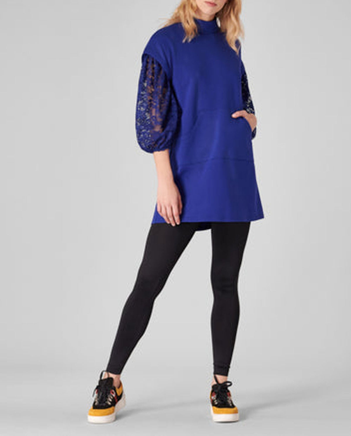 Robe pull Bacary en dentelle - Dark Navy