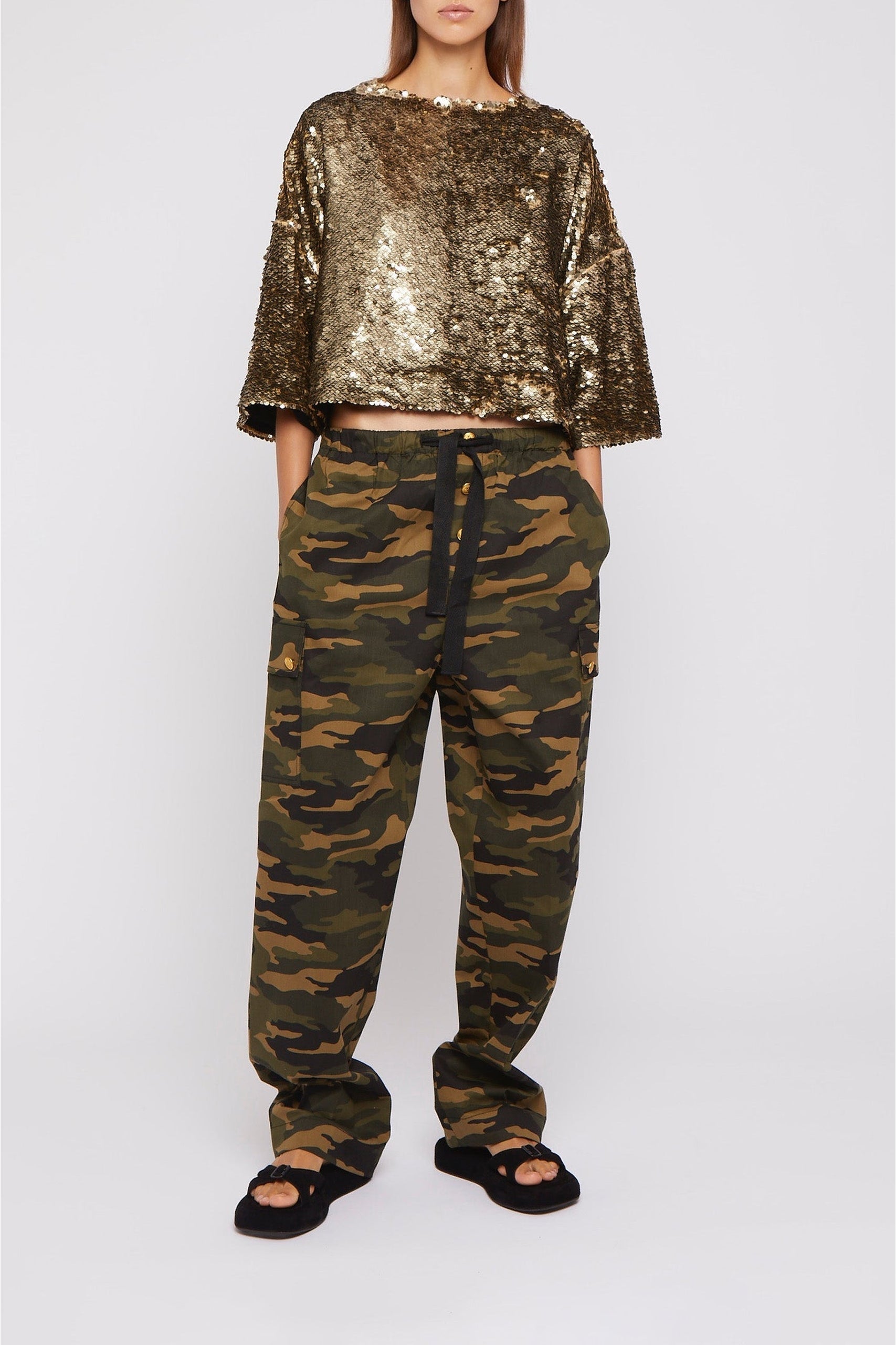 T-shirt Baddy à sequins - Gold