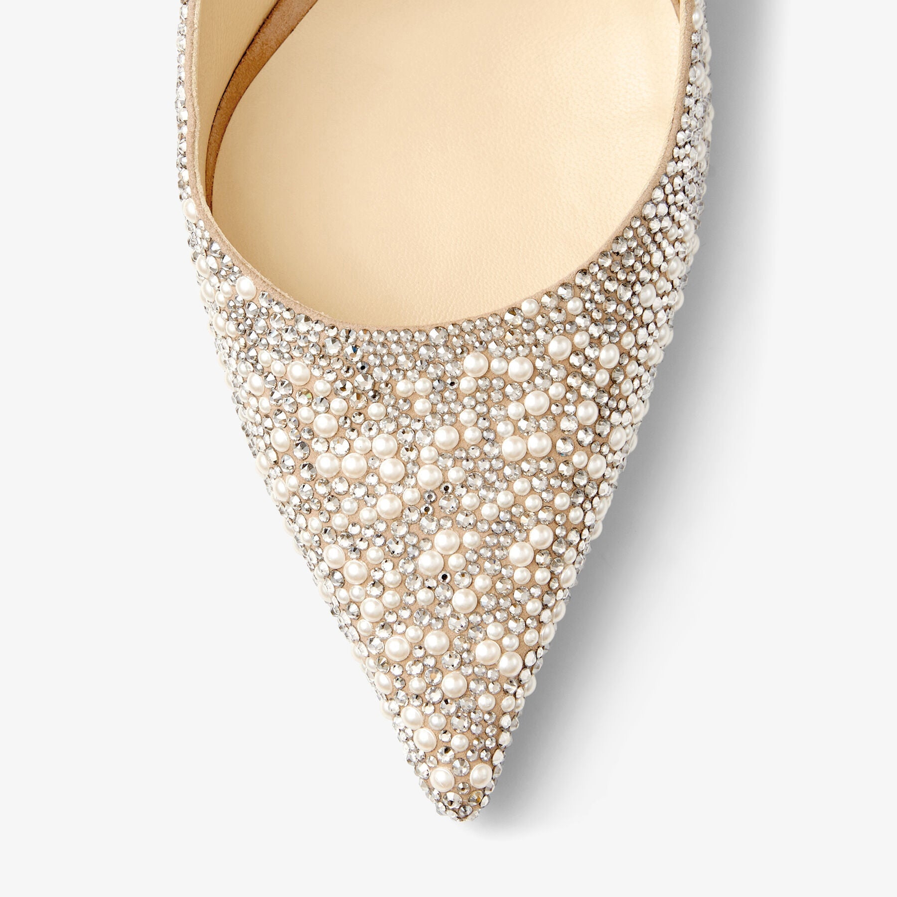 Escarpins Baily 100 en daim à cristaux et perles - Ballet Pink