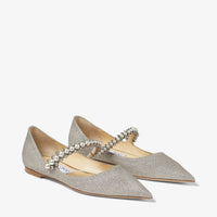 Ballerines Baily plates en étoffe pailletée - Platinum Ice
