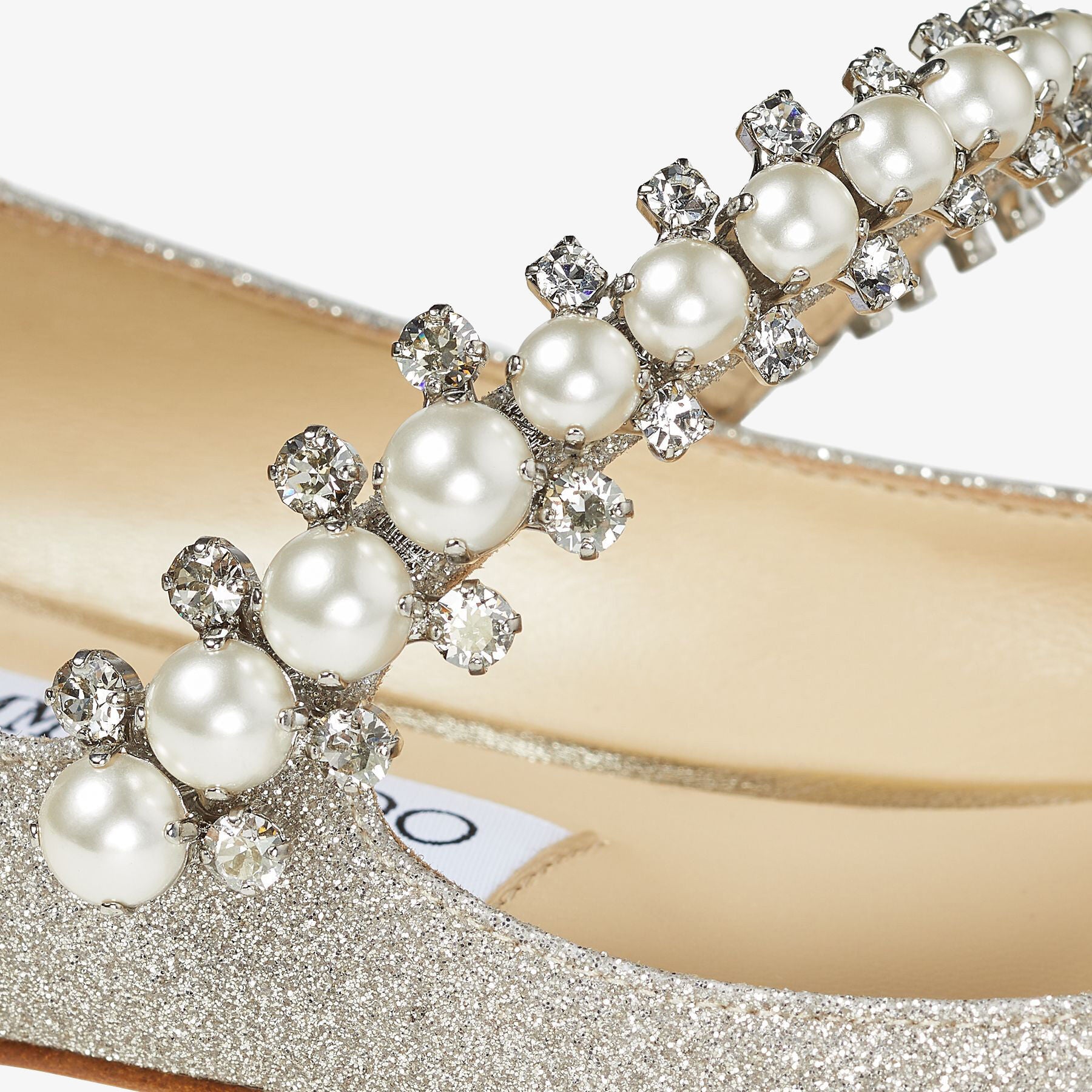Ballerines Baily plates en étoffe pailletée - Platinum Ice
