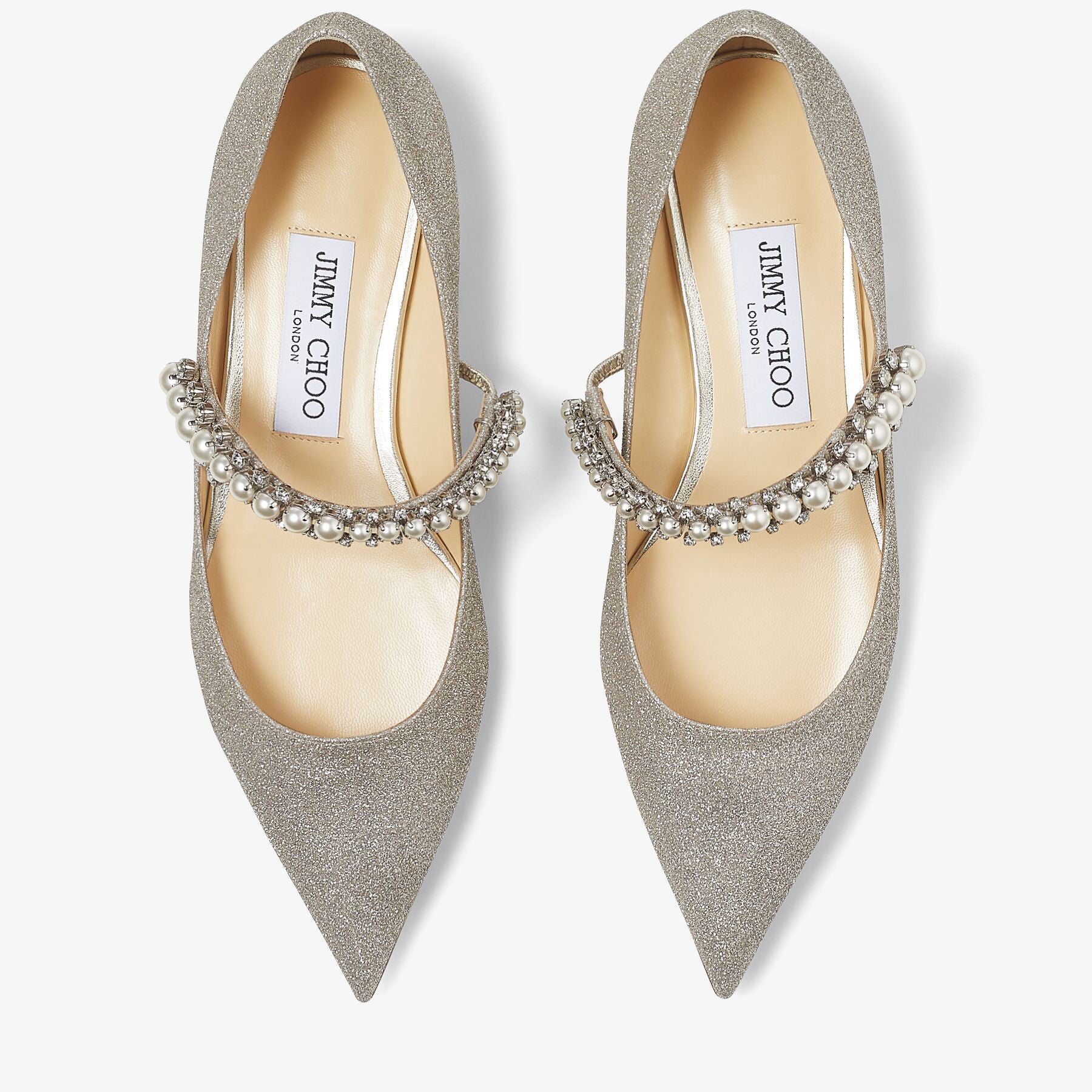 Ballerines Baily plates en étoffe pailletée - Platinum Ice