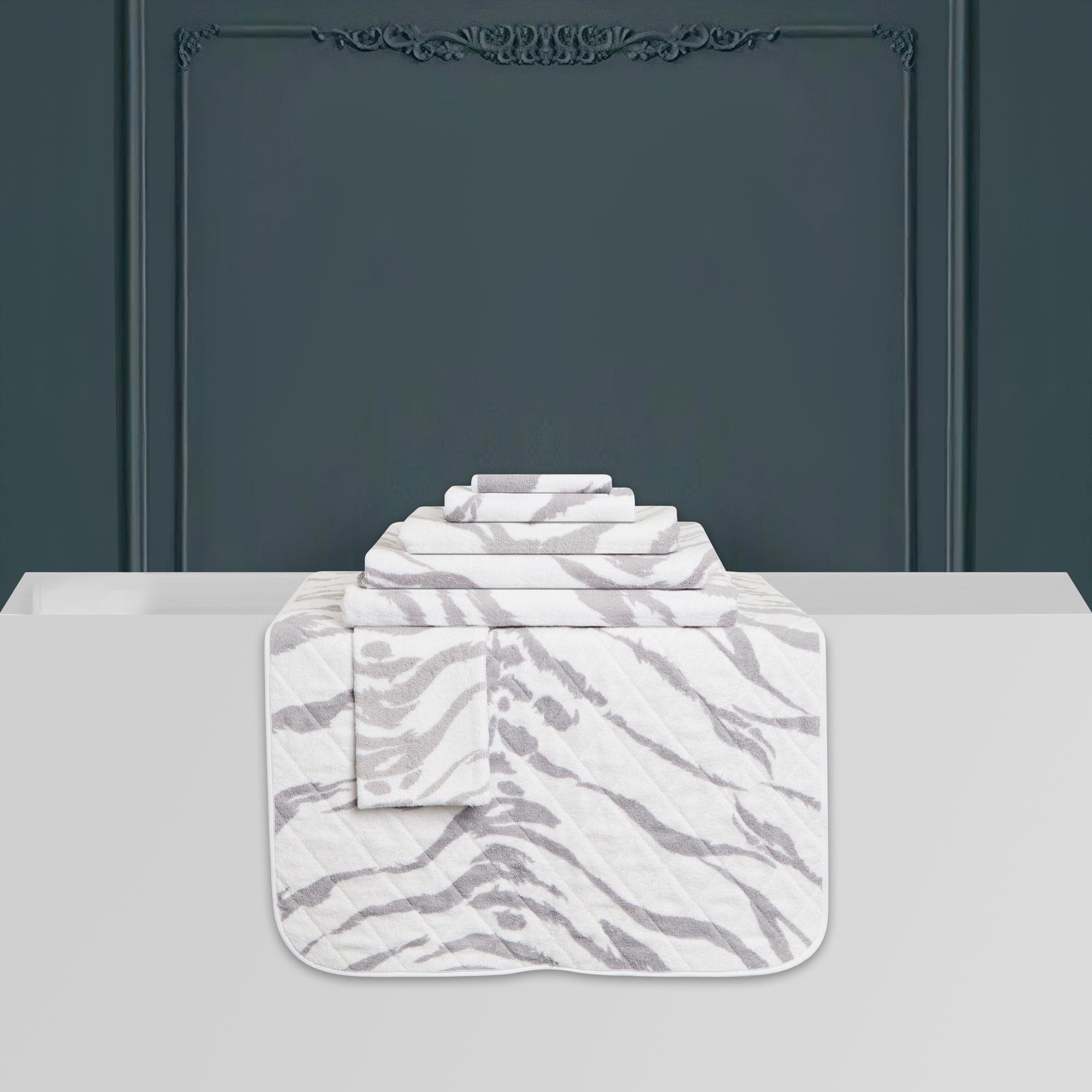 Peau de tigre bath set - Grey