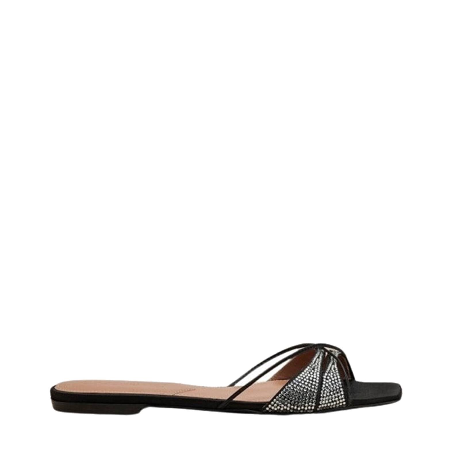 Lust flat sandals - Black crystal