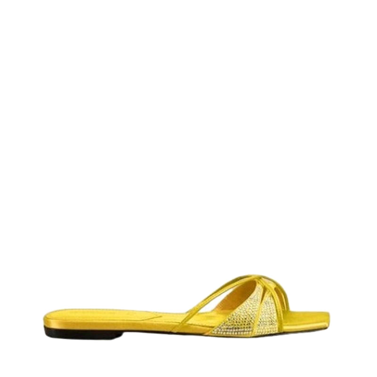 Lust flat sandals - Yellow crystal