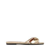 Lust flat sandals in leather - Gold