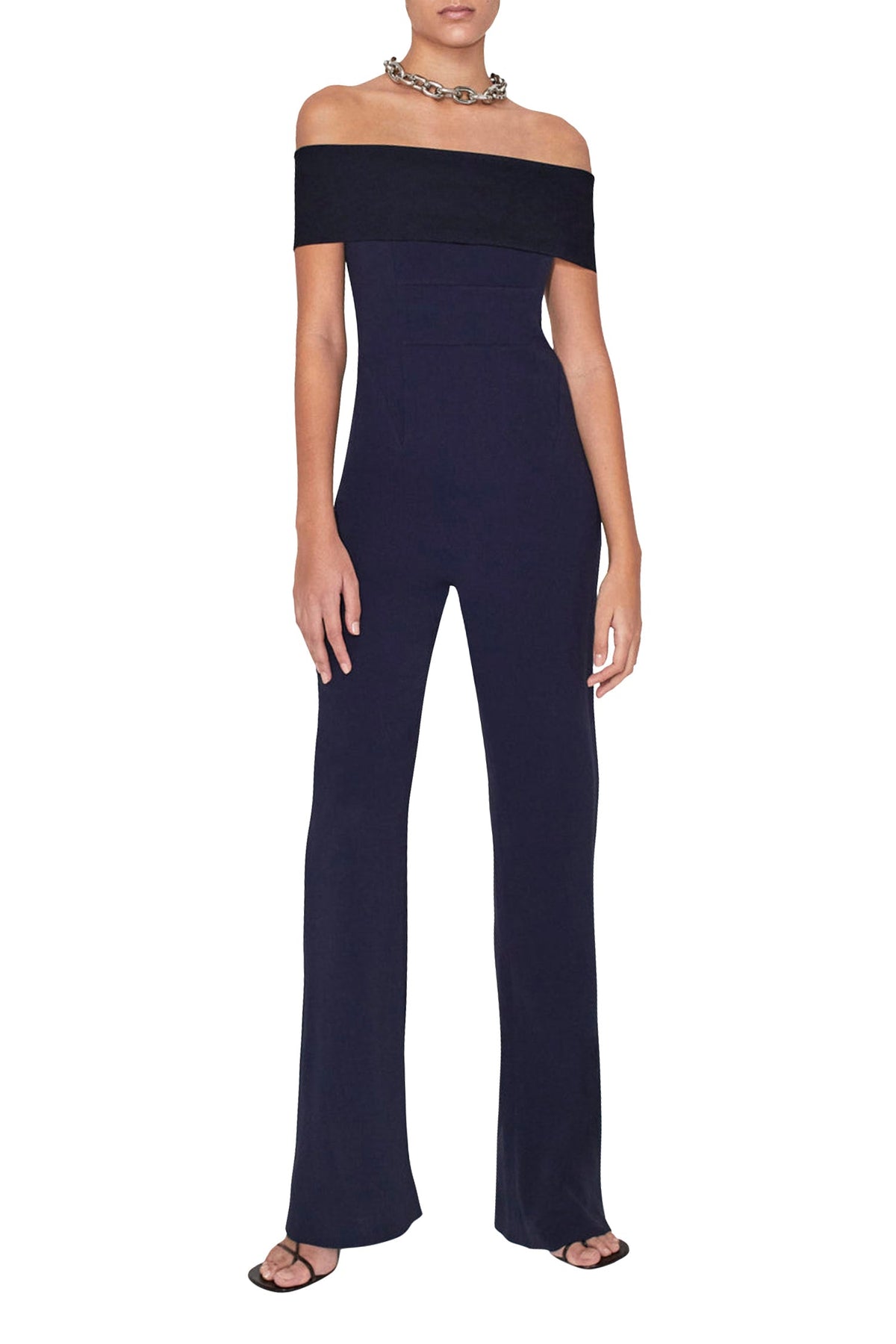 Off The Shoulder Jumpsuit - Midnight