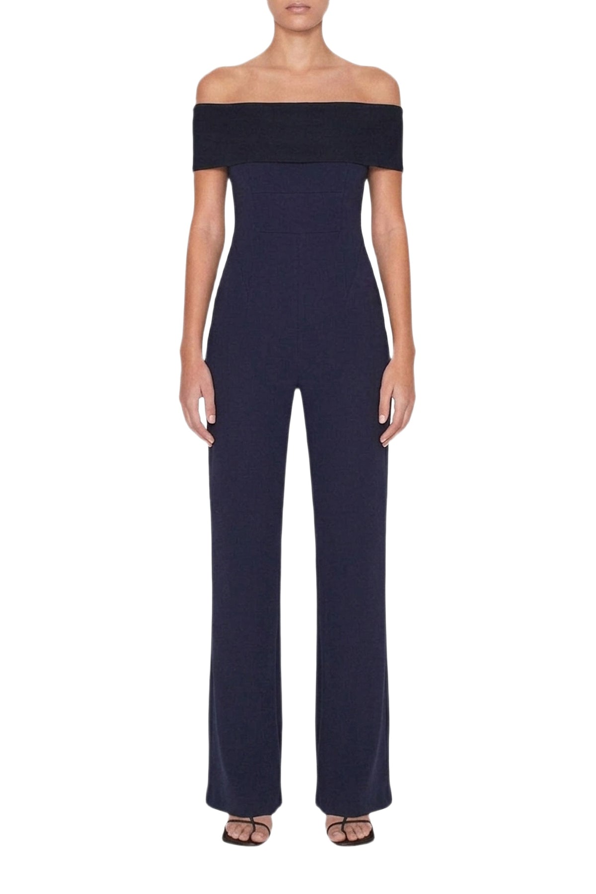 Off The Shoulder Jumpsuit - Midnight