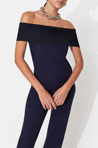 Off The Shoulder Jumpsuit - Midnight