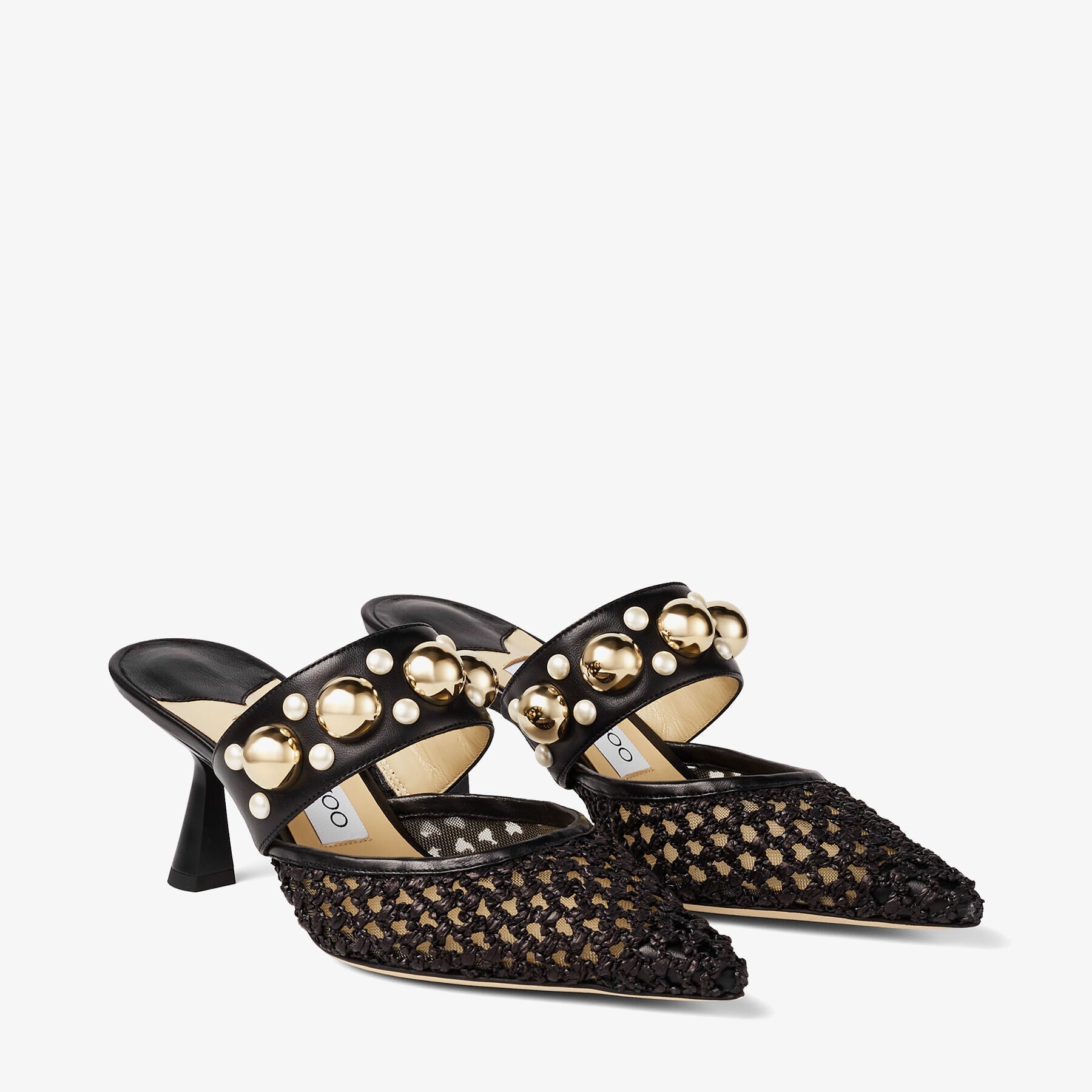 Mules Basette 65 - Black & Gold Mix