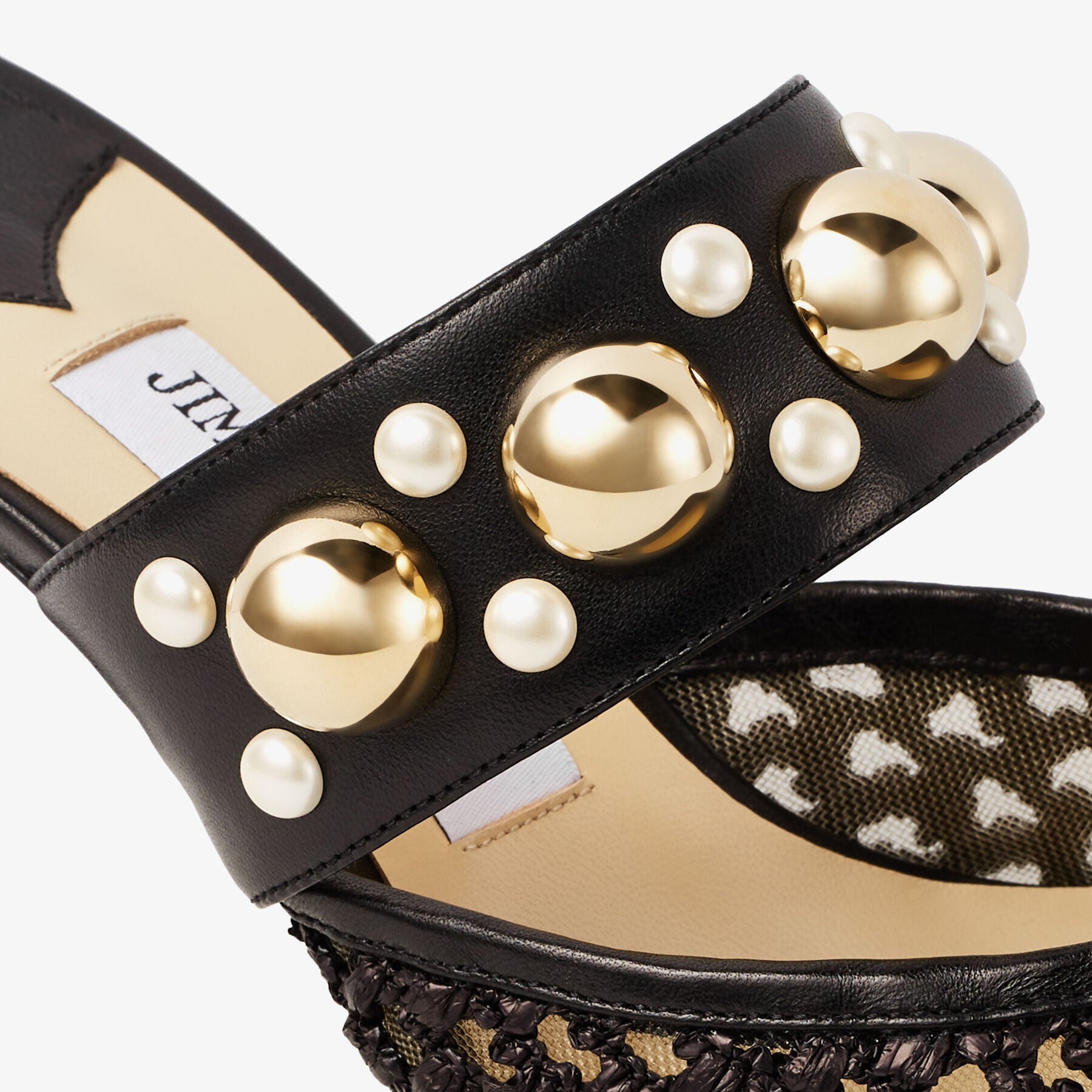 Mules Basette 65 - Black & Gold Mix