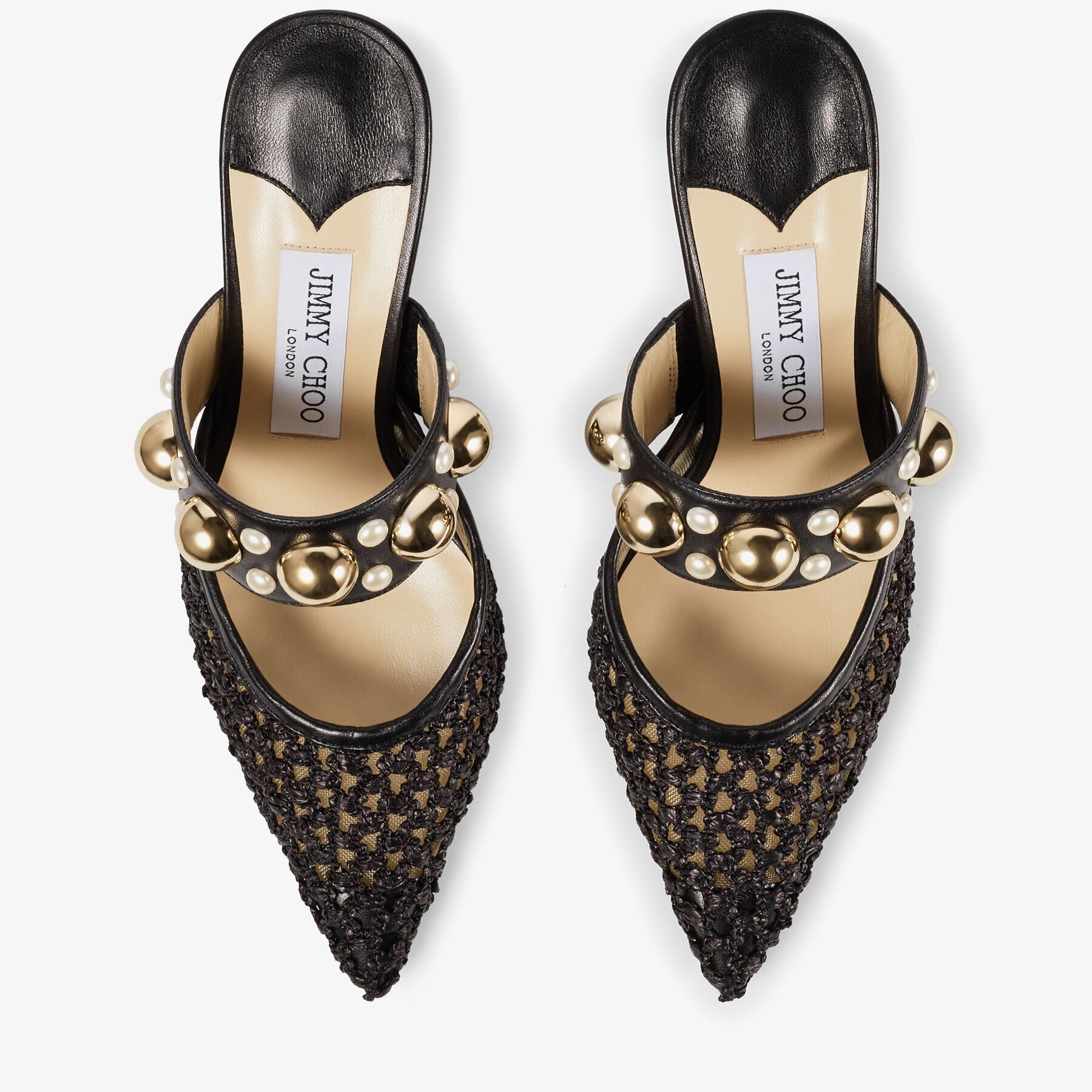 Mules Basette 65 - Black & Gold Mix
