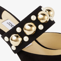 Basette 65 mules in leather - Black, Black & Gold Mix
