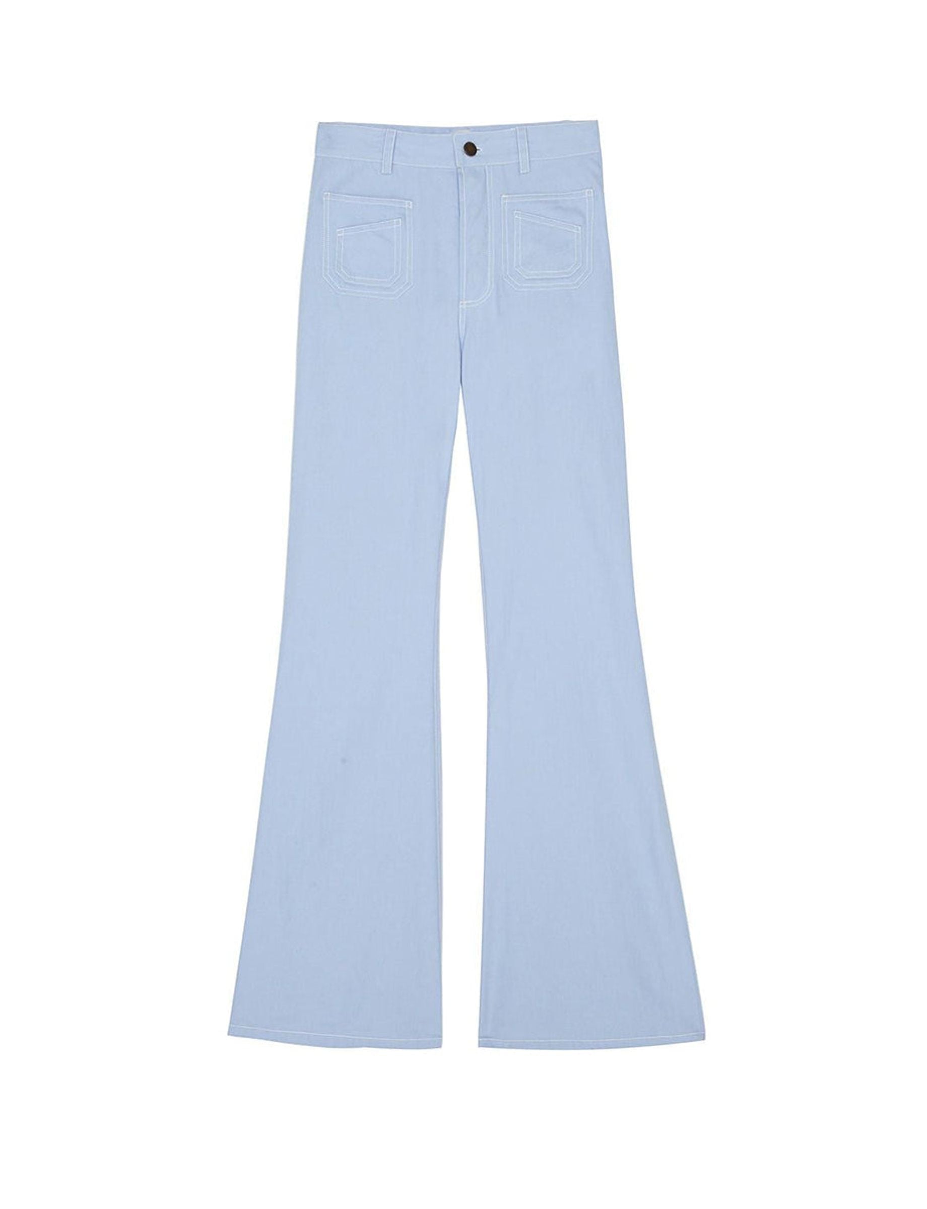 2qty RELIQUAT 75€ 100%  / Pantalon évasé Balise - Blue Light