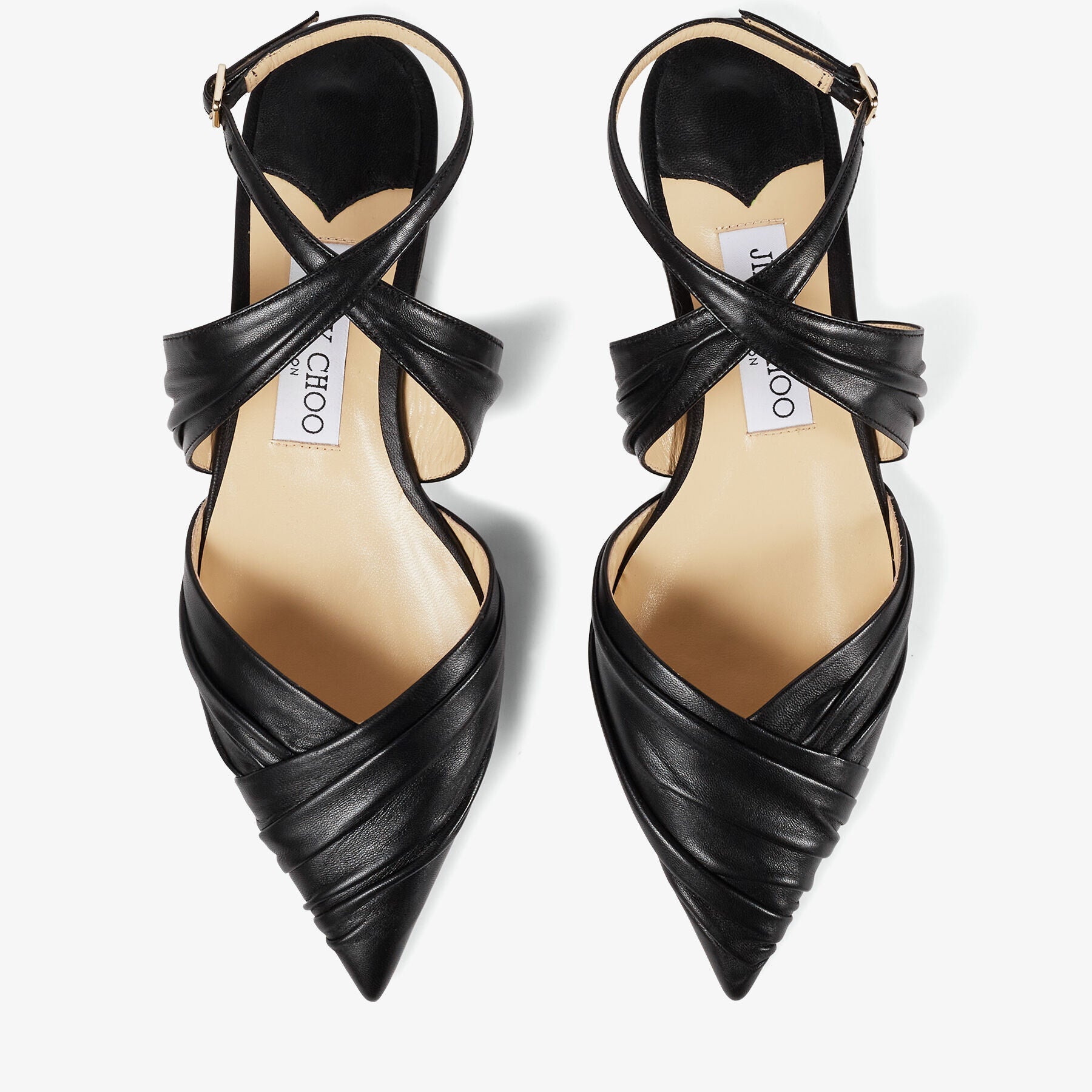 Basil flat leather slingbacks - Black