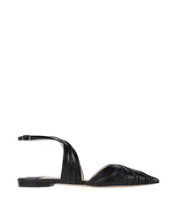 Basil flat leather slingbacks - Black
