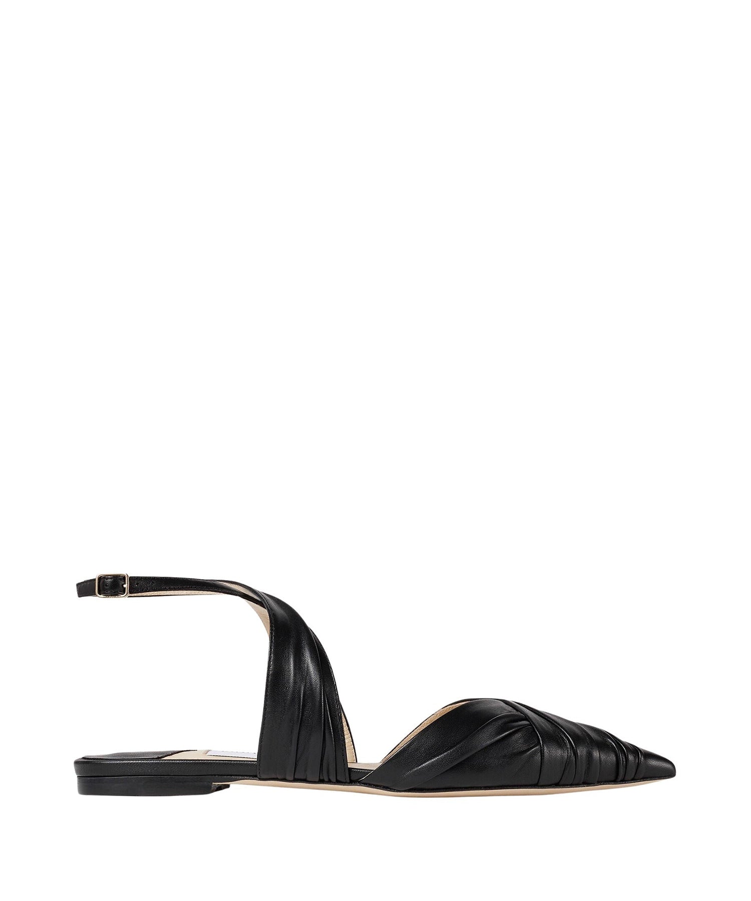 Basil flat leather slingbacks - Black