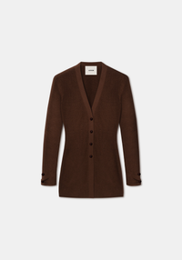 Cardigan Baxter long et cintré - Chocolate