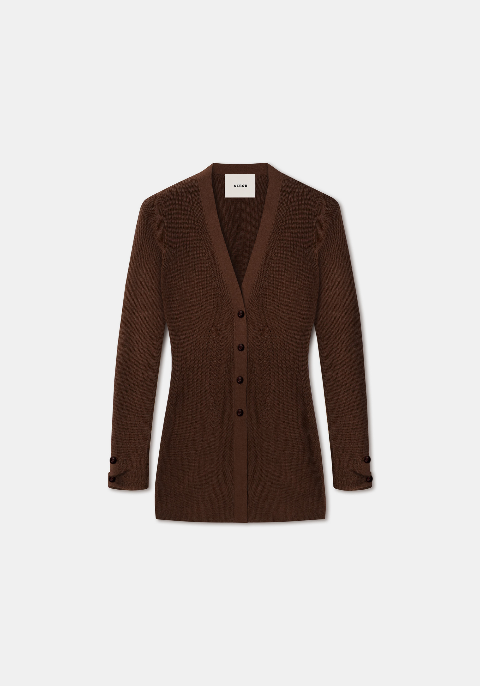 Cardigan Baxter long et cintré - Chocolate