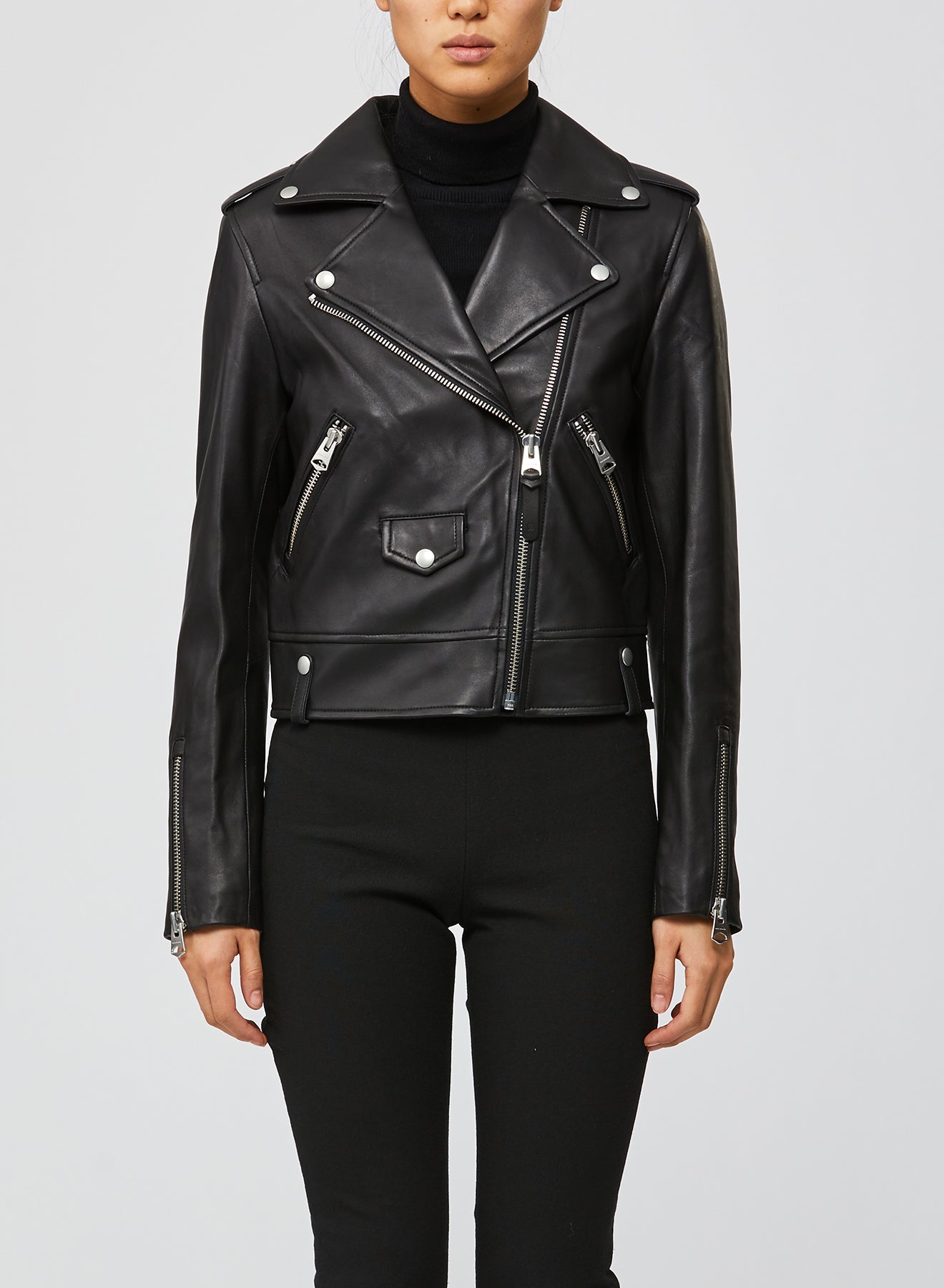 Veste perfecto Baya en cuir - Black