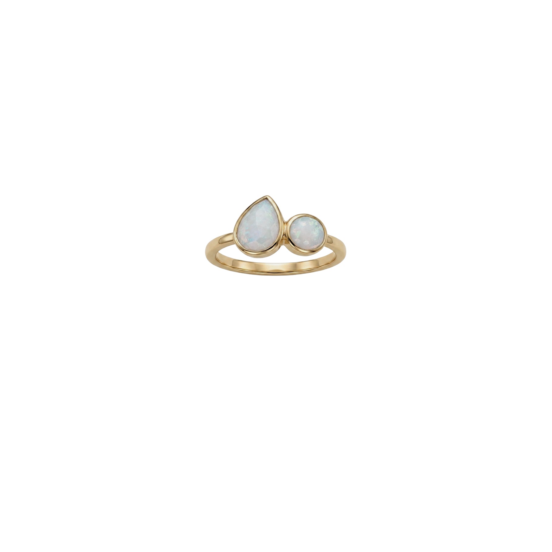 Bague en or jaune - Opale australienne