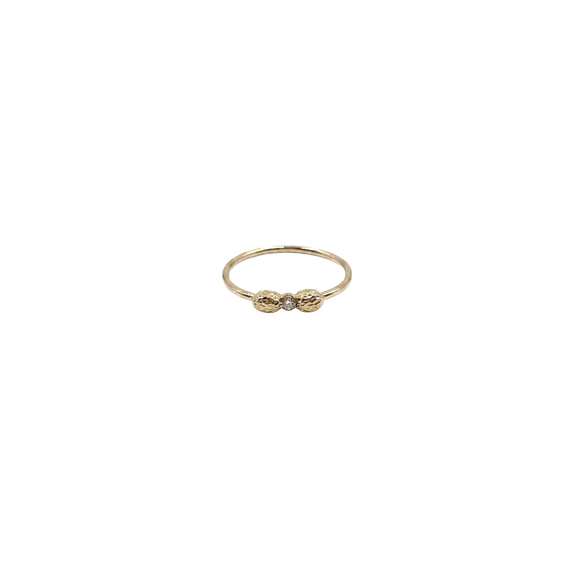 Bague en or jaune sertie de diamant - Diamant