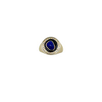 Yellow gold and silver ring set with a diamond - Lapis lazuli & Diamond