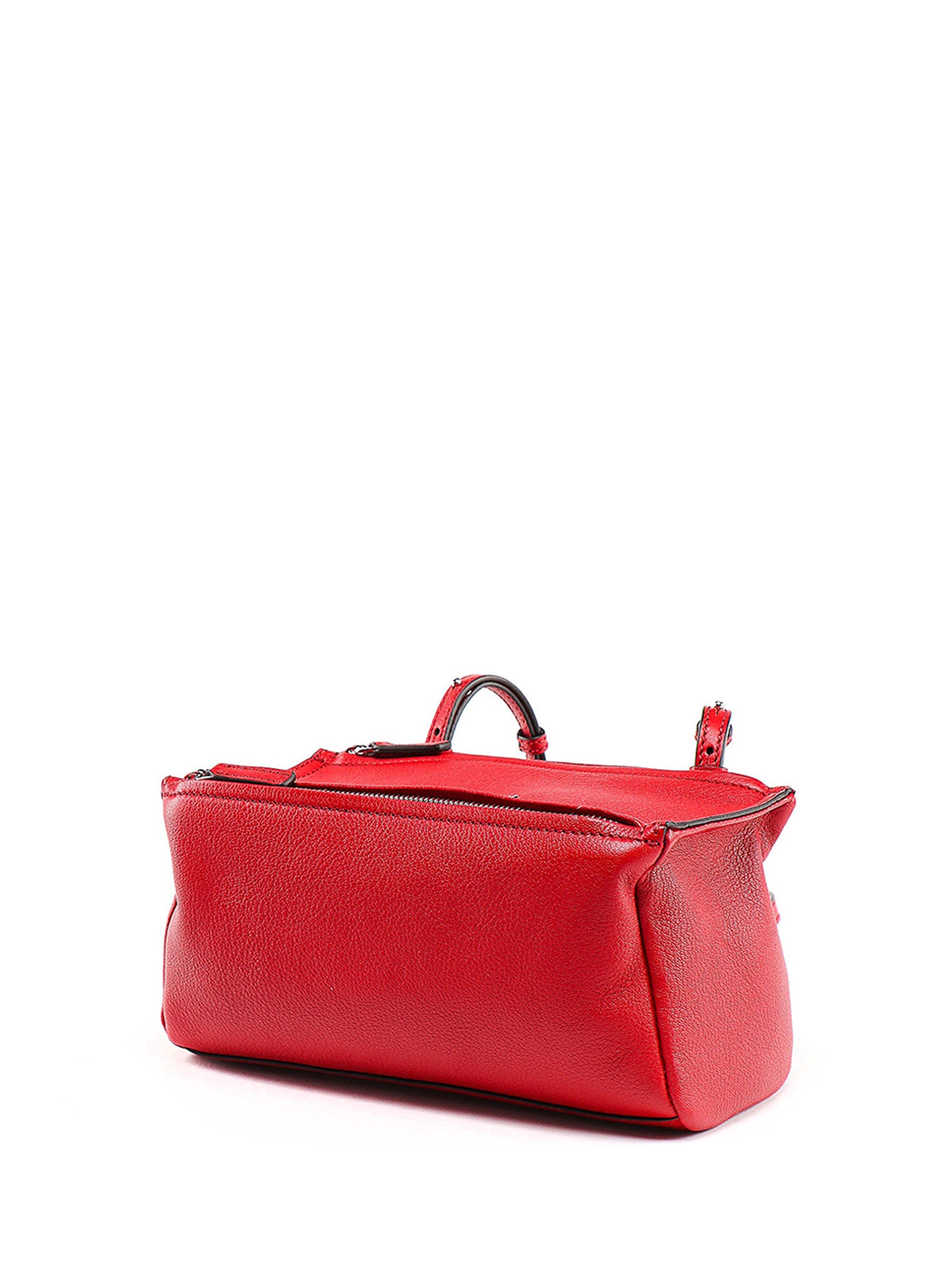 Sac Pandora mini modèle en cuir grainé - Vermillon