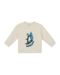 Sweatshirt Smily Snow Life en coton - Mouton