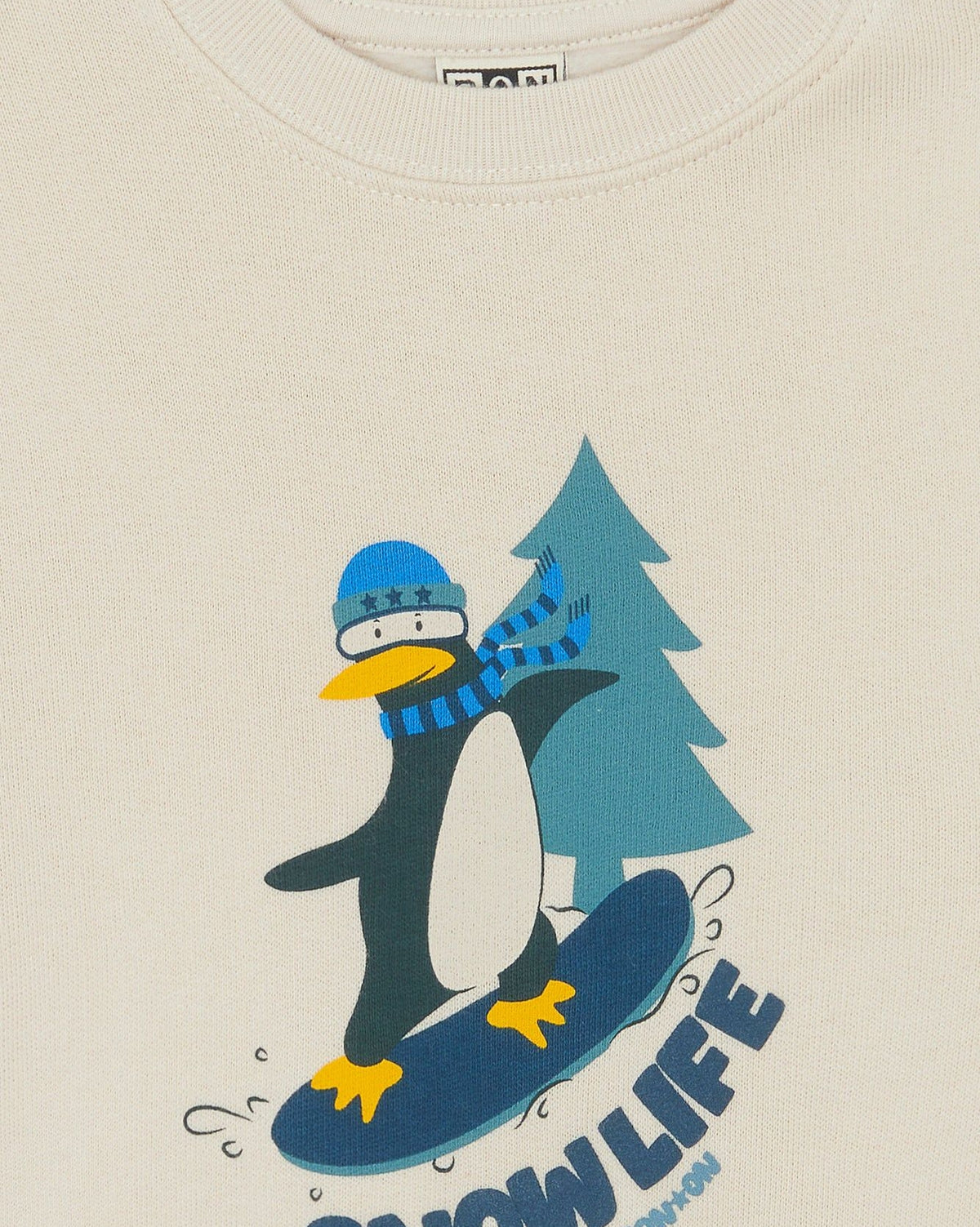 Sweatshirt Smily Snow Life en coton - Mouton