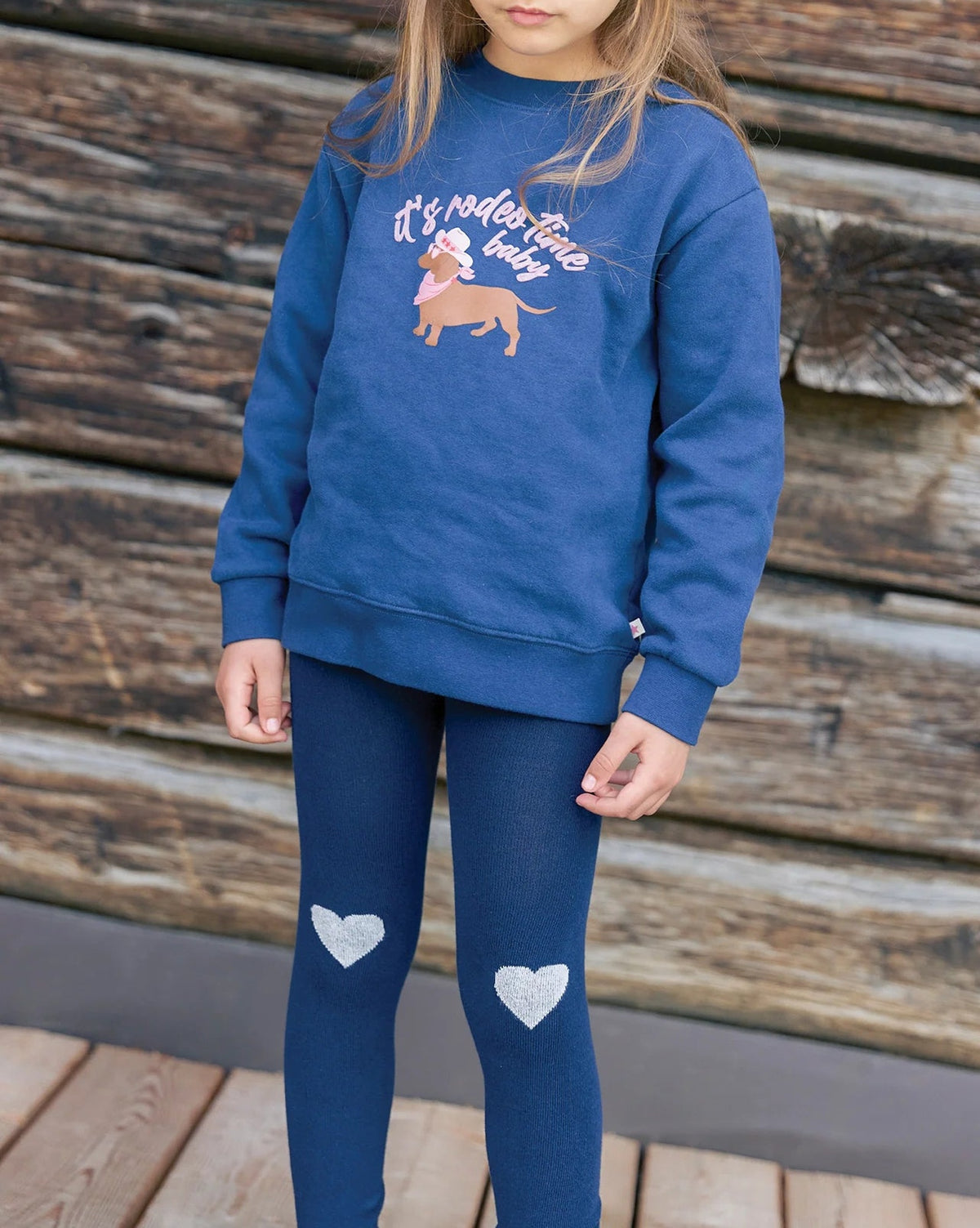 Mippy cotton leggings - Raw Blue