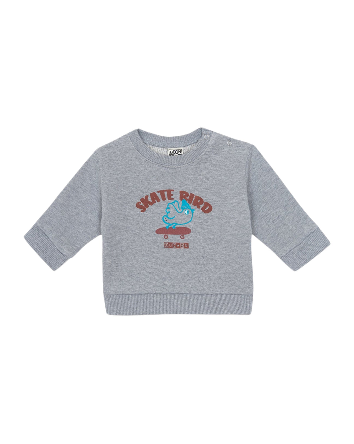 Skatebird Smily cotton sweatshirt - Heather grey